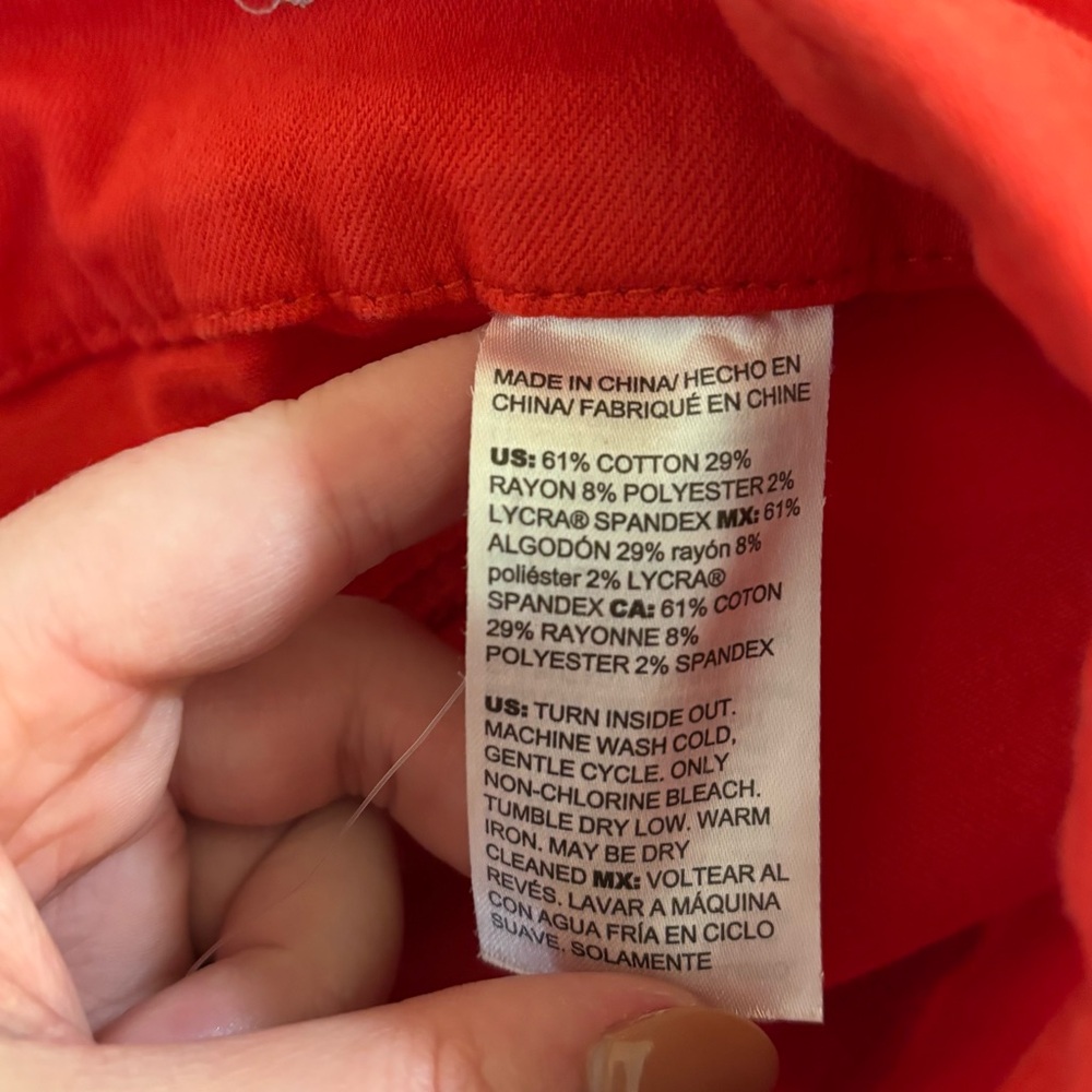 Chico's Pull On Jegging Ankle Pants Red Orange US Size 4 Chico's Size 0R - Picture 7 of 9